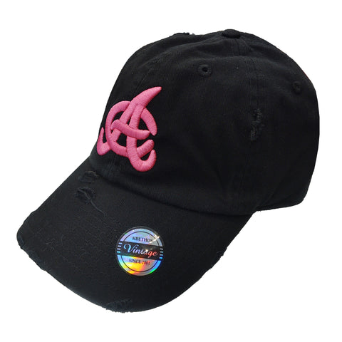Aguilas Embroidered Vintage Black/Pink Hat