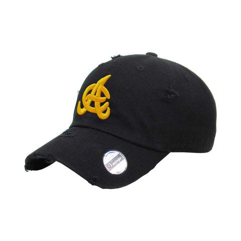 Aguilas Cibaeñas Embroidered Vintage Black-Yellow logo Hat