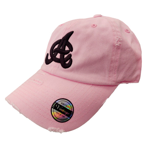 Aguilas Cibaeñas Embroidered Vintage Pink/Black logo Hat
