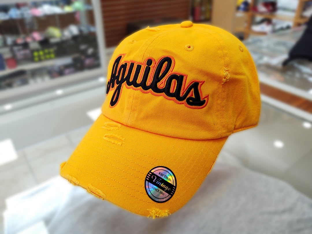 Aguilas Cibaeñas Embroidered Vintage Yellow / Yellow Aguilas Hat