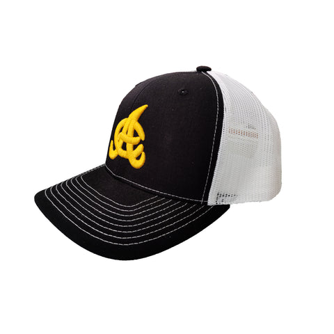 Aguilas Cibaeñas Embroidered Mesh Trucker Hat - Black-White