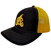 Aguilas Cibaeñas Embroidered Mesh Trucker Black-Yellow Hat