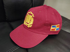 Escudo Republica Dominicana - Dominican Maroon / Metallic Gold Shield  Dad Hat