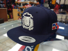 Escudo Republica Dominicana - Dominican Snapback Navy Blue-Metallic SilverHat