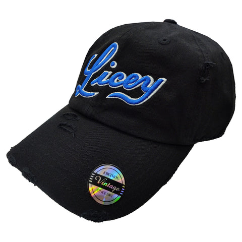 Tigres del Licey Vintage Black Hats Royal Logo