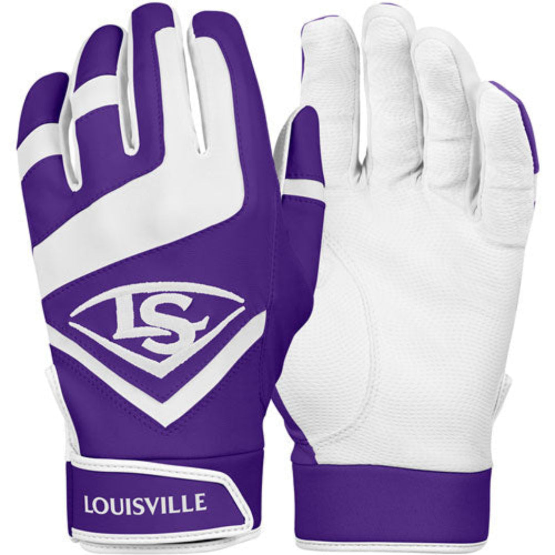 Louisville Slugger Adult Genuine Batting Gloves - Purple / White