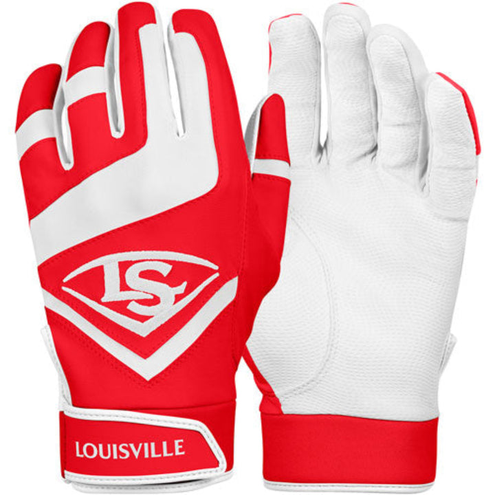 Louisville Slugger Adult Genuine Batting Gloves - Red / White