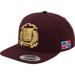 Escudo Republica Dominicana - Dominican Snapback Maroon-Metallic Gold Hat