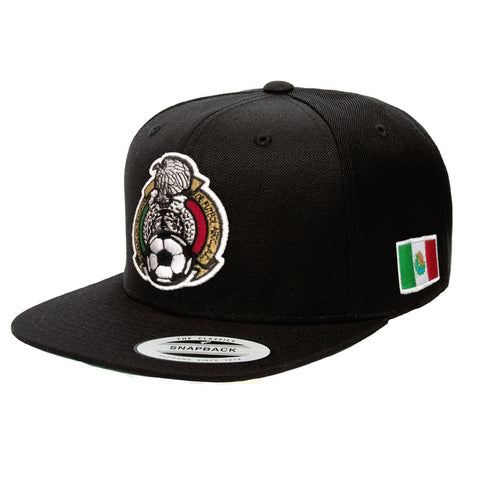 Football Mexicano Embroidered SnapBack Black hat