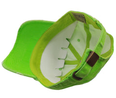 Mexico Vintage Hats With Mexican Flag and Shield Neon Green Hat3