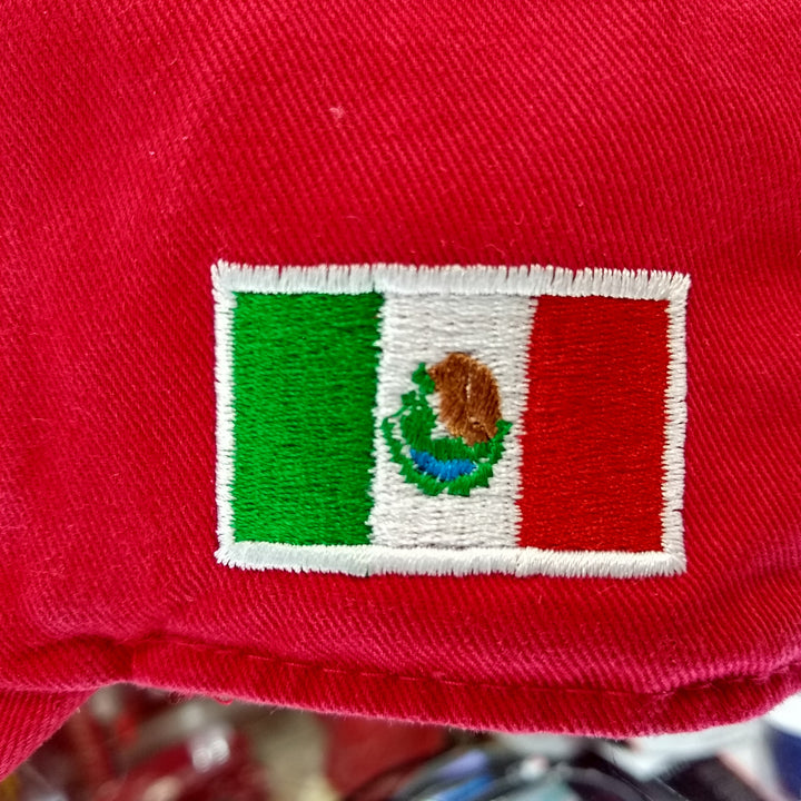 Mexico Vintage hats with Mexican Flag and Shield-Red2
