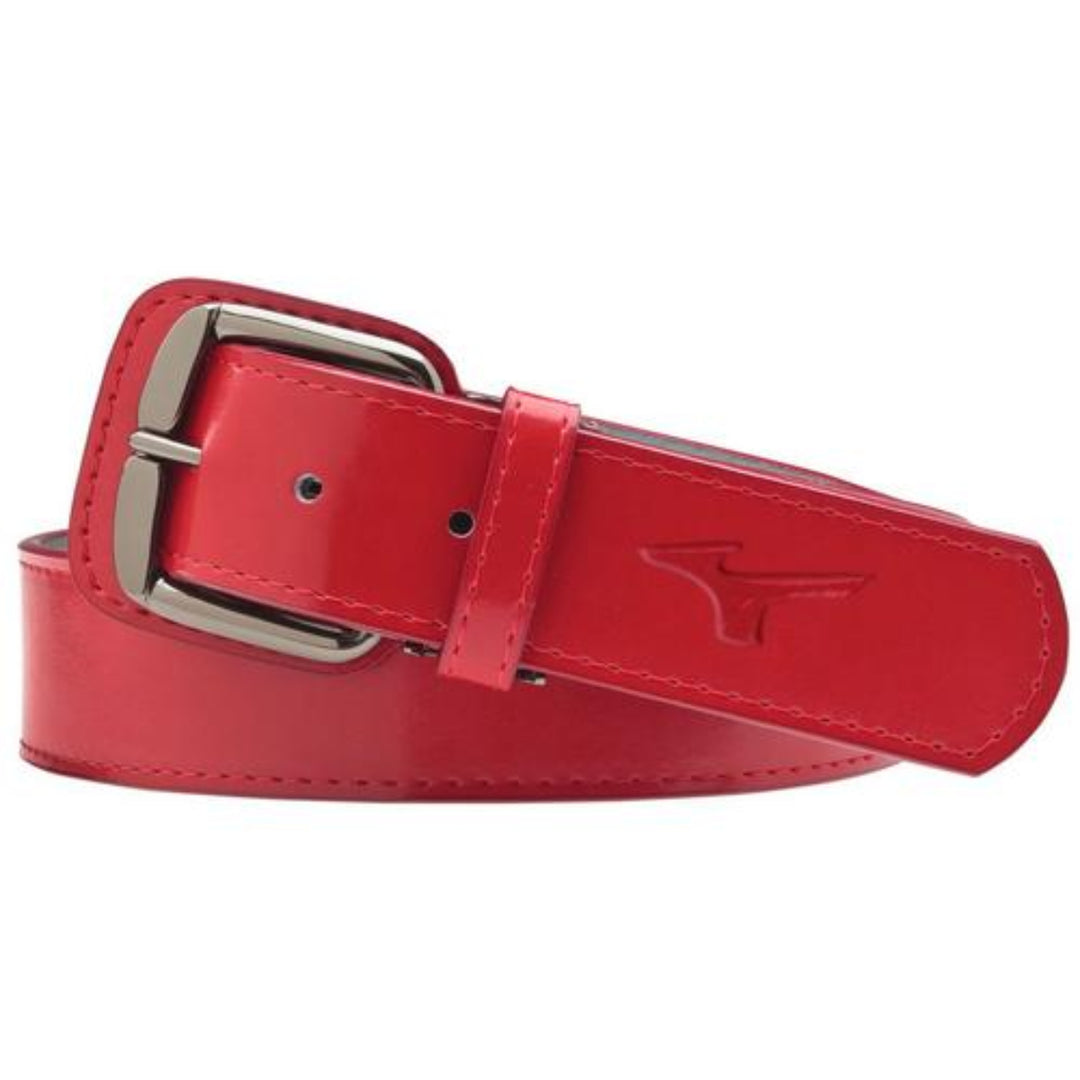 Mizuno Adult Classic Leather Belt Long 36-42"_Red