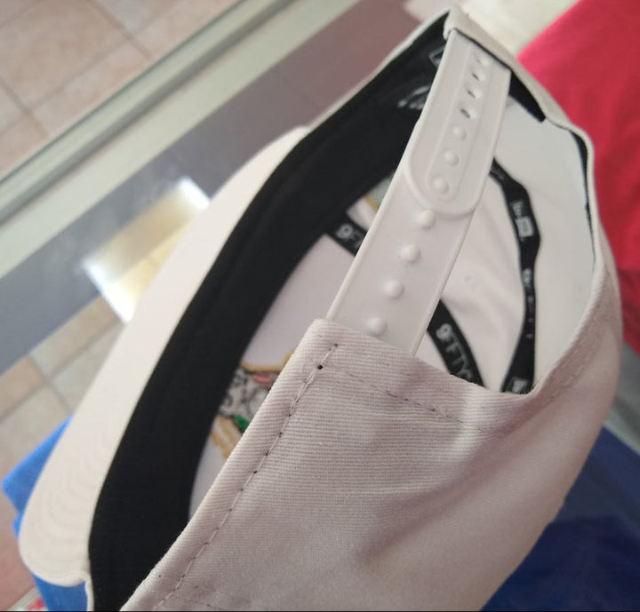 New Era Embroidered SnapBack Mexican Bull logo White Hat3