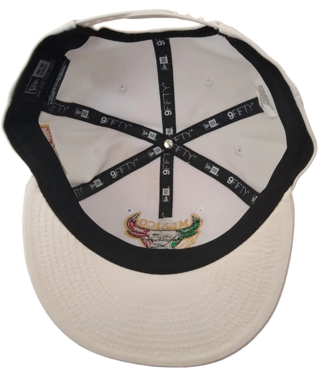 New Era Embroidered SnapBack Mexican Bull logo White Hat4