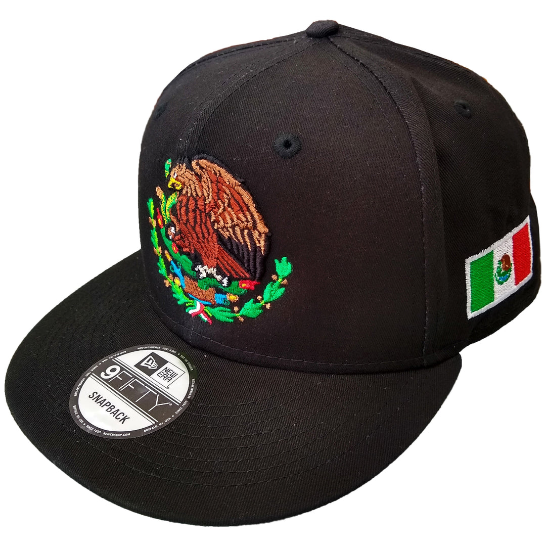 New Era Snapback Black Mexico Shield and Flag Hat