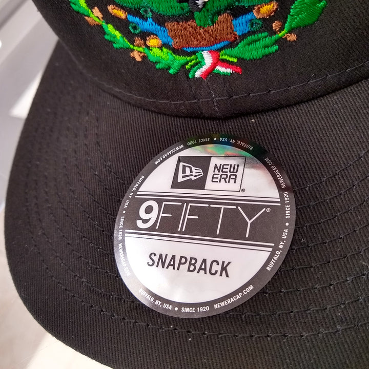 New Era Snapback Black Mexico Shield and Flag Hat2