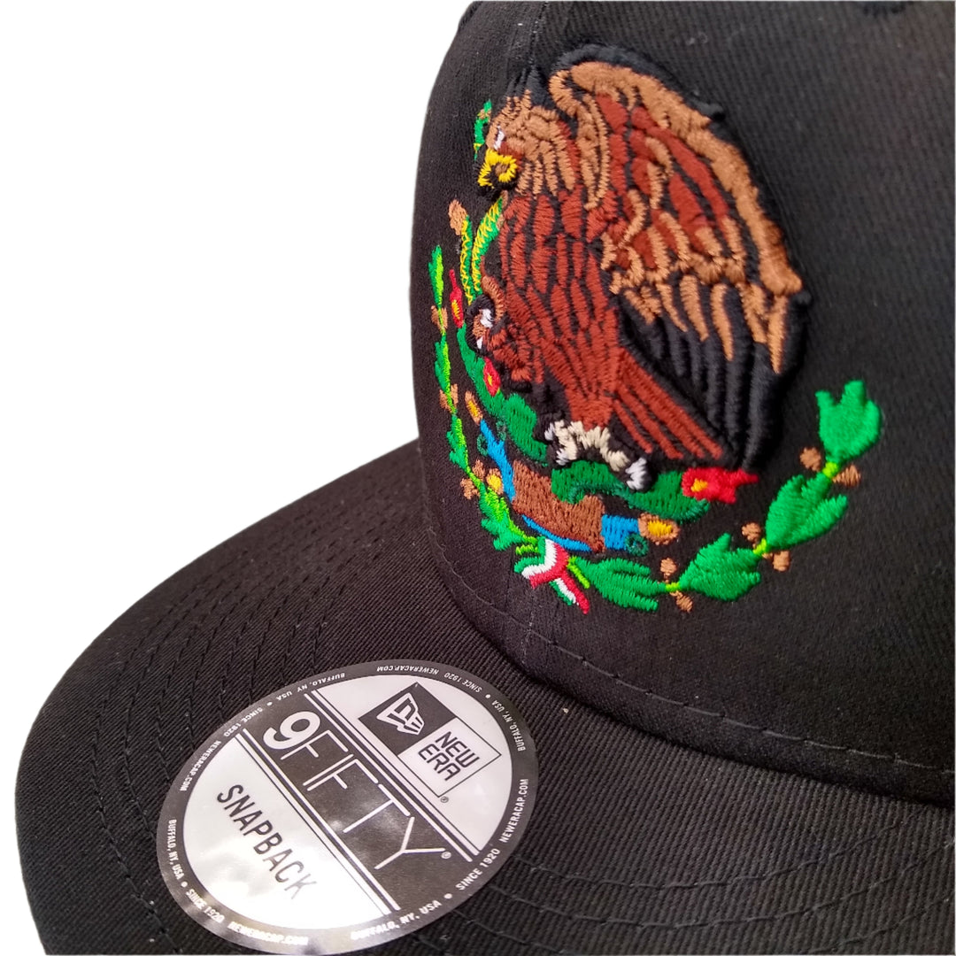 New Era Snapback Black Mexico Shield and Flag Hat3