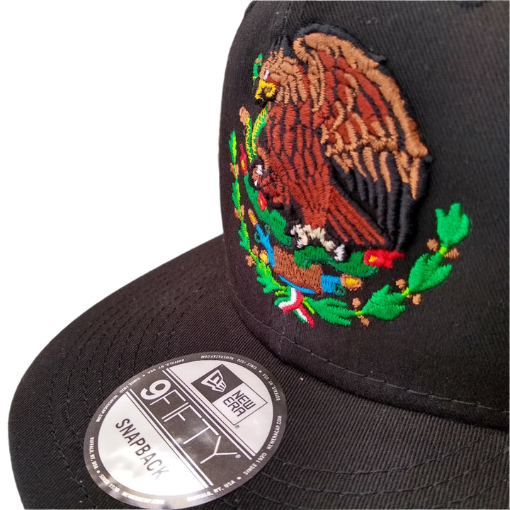 New Era Snapback Black Mexico Shield and Flag Hat3