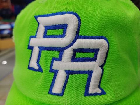 Puerto Rico Vintage Neon Green hat PR Logo