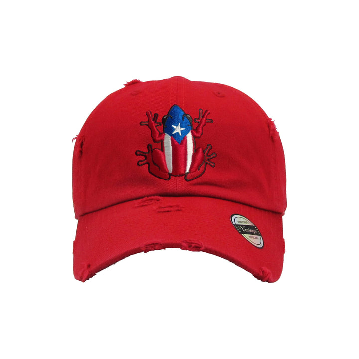 Puerto Rico Vintage hat with Coqui Logo_Red1