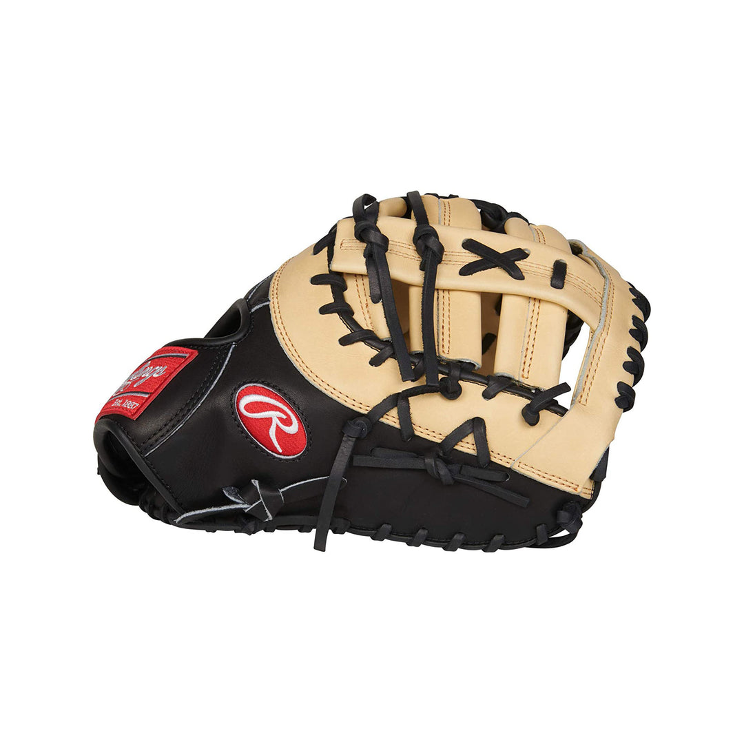 Rawlings Heart of the Hide 13” First Base Mitt | Single-Post Double-Bar Web | Camel/Black | Pro-Grade Leather
