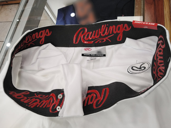 Rawlings YOUTH Semi-Relaxed Launch Baseball Pants_White1