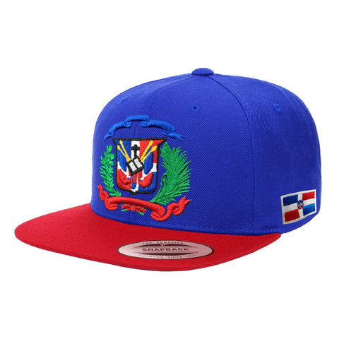 Escudo Republica Dominicana - Dominican Snapback Royal-Red-Full Color Hat