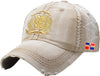 Vintage Adjustable Cap Shield Dominican Republic (Escudo Dominicano)Cream