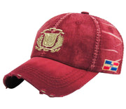 Vintage Adjustable Cap Shield Dominican Republic (Escudo Dominicano)Maroon