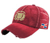 Vintage Adjustable Cap Shield Dominican Republic (Escudo Dominicano)Maroon