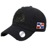 Vintage Adjustable Dominican Shield Hats_White_Full_Color_Camo_Full_Color_Hats_1_Black-Black_Hats_1