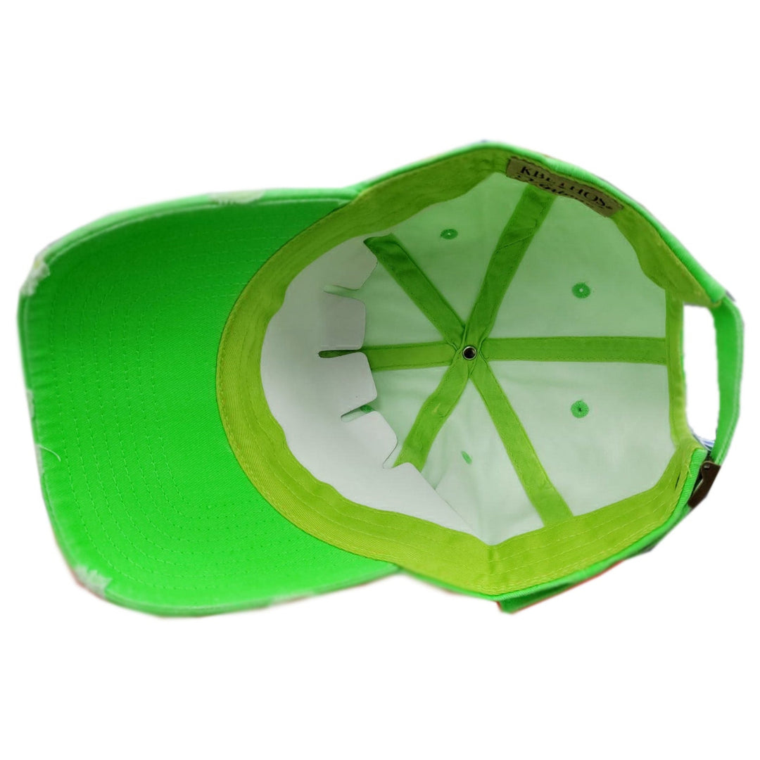 Vintage Adjustable Dominican Shield Neon Green Hat1