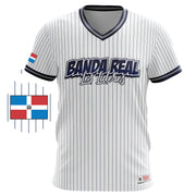 Dominicana Full Button Sublimated Jersey White/Royal – Peligro Sports