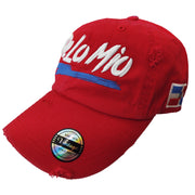 De lo mio embroidered  Logo Vintage Hat (Red/Full Color)