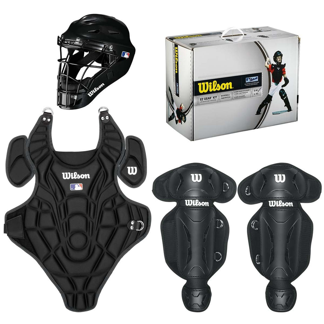 catcher gear youth baseball Wilson EZ Gear Youth Catcher's Gear Kit – Peligro Sports